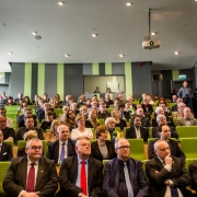 Goście w audytorium nowego budynku Instytutu Biotechnologii Uniwersytetu Gdańskiego, fot. M. Ochocki/KFP/UG