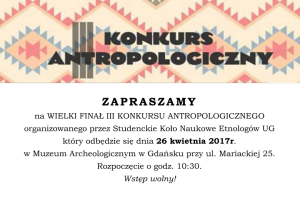 zaproszenie na konkurs antropologiczny
