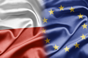 Flaga Polski i UE